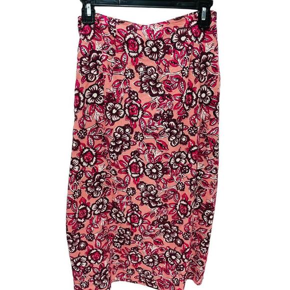 Faherty Pacifica Linen Blend Wrap Skirt Floral Rose Dessert Women's Size XS NWT - Picture 3 of 10
